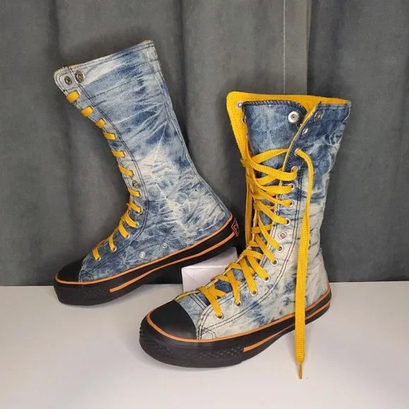 Converse knee high boots yellow deals